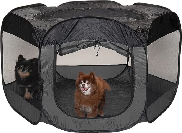 Furhaven Pop Up Playpen Pet Tent Playground - Gray, Extra Large