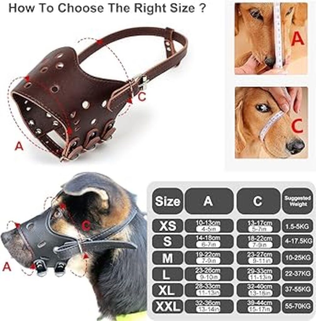 leather dog muzzles pattern 
