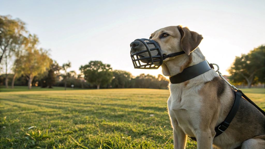 How to use a muzzle on a dog guide video