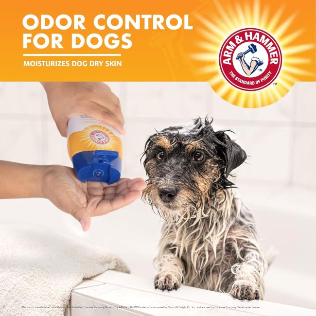 20 fl oz Arm & Hammer Kiwi Blossom dog shampoo, gentle and deodorizing for pets.
