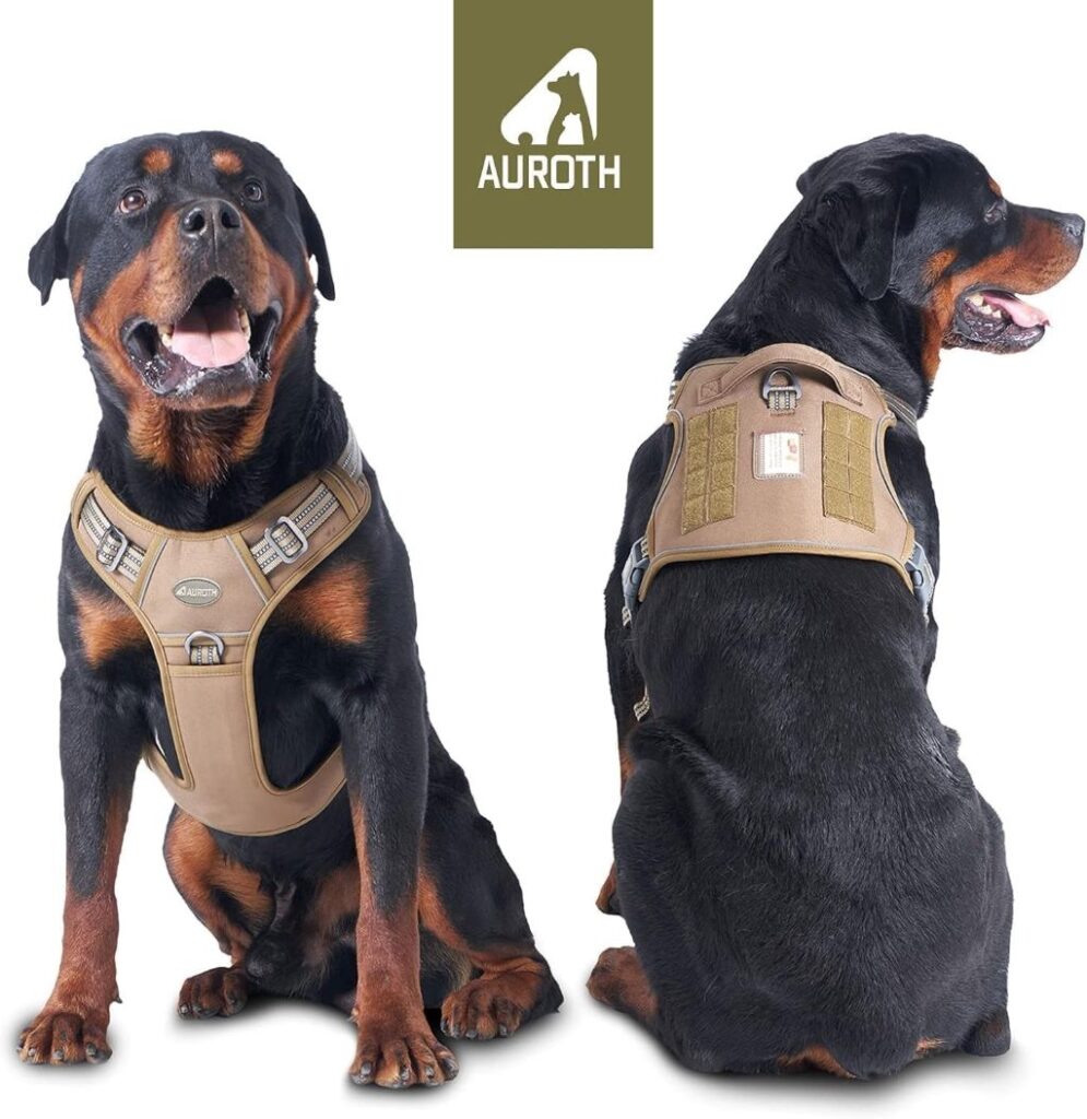 Durable Auroth K9 dog harness with easy-control design, perfect for training and service dogs.