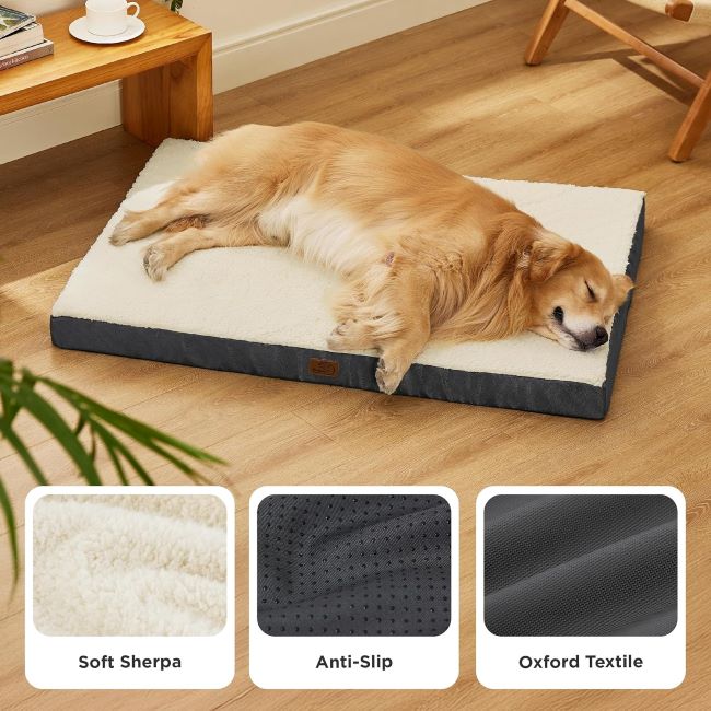 Bedsure large dog bed with removable cover and egg crate foam for big dogs