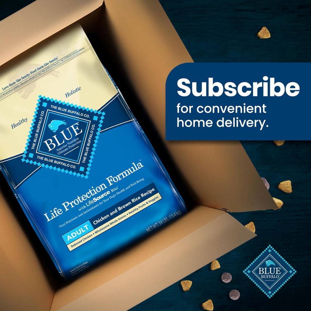 Blue Buffalo Life Protection Formula dry dog food bag, chicken and brown rice recipe, 15 pounds