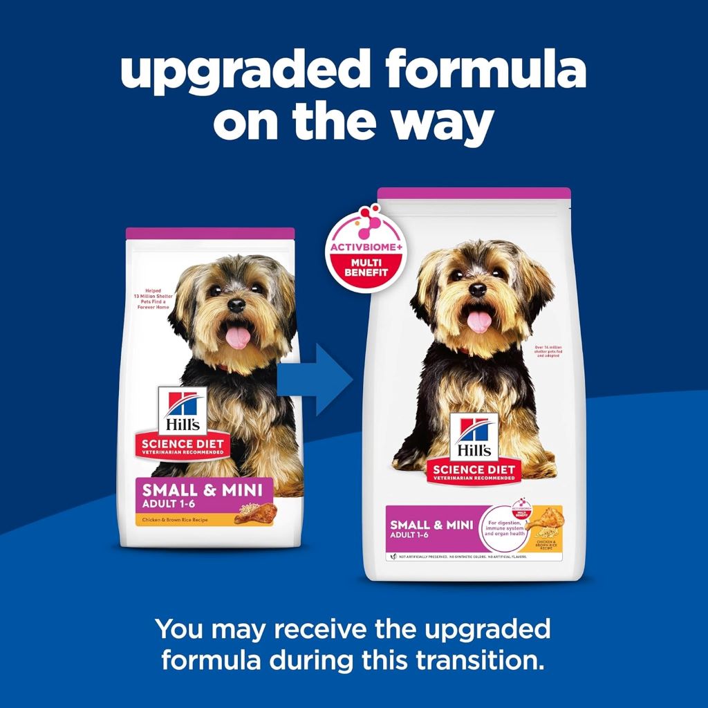 4.5 lb bag of Hill’s Science Diet Small & Mini Adult Dog Food, premium nutrition for small dogs