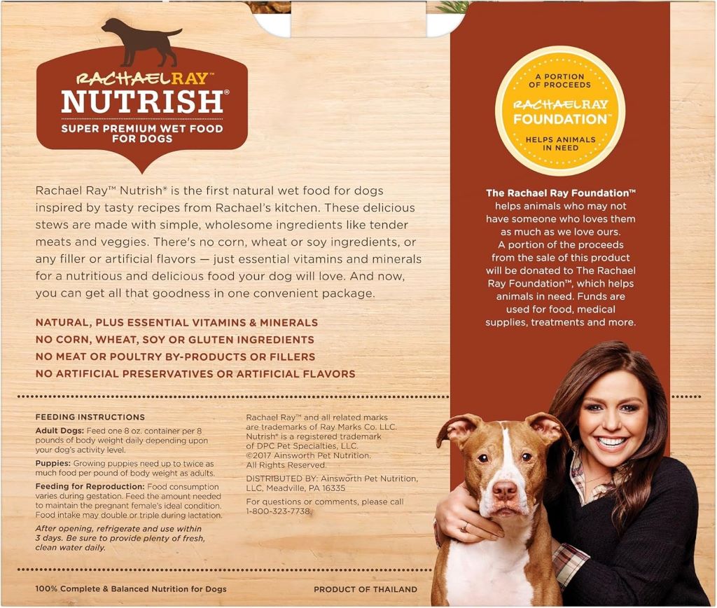 Savory variety pack of Rachael Ray Nutrish wet dog food for healthy pets