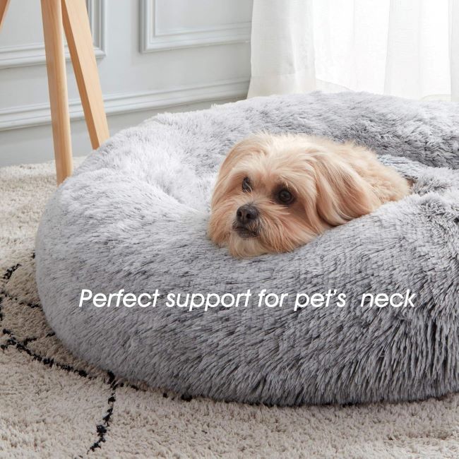 Fluffy Faux Fur Cuddler Bed by WESTERN HOME WH – Comfortable and Calming Sleep for Pets