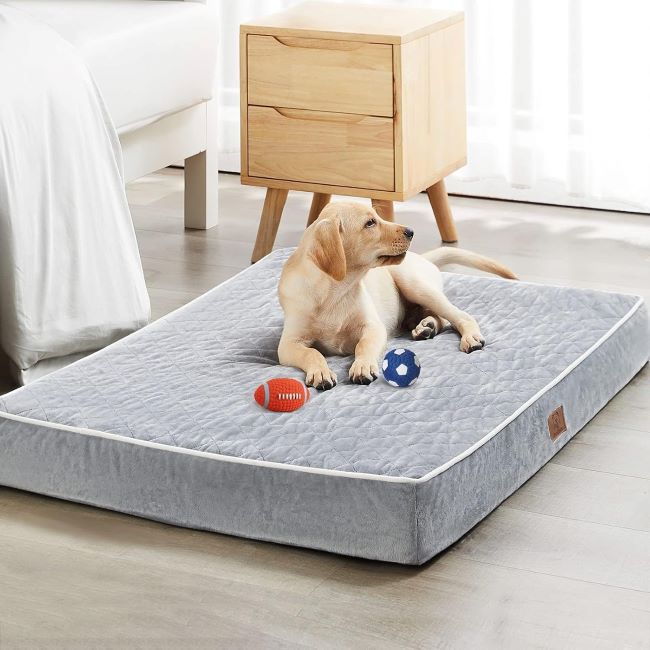 Comfortable XL dog bed for large breeds, waterproof, machine-washable, multi-needle quilted WNPETHOME