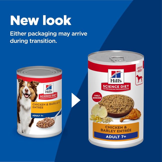 Premium chicken and barley wet food for adult dogs aged 7 and older by Hill's Science Diet