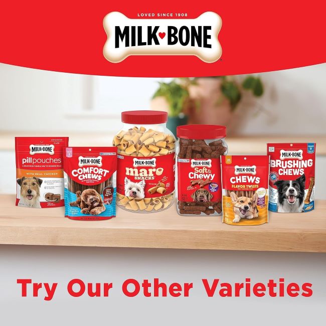 Container of Milk-Bone MaroSnacks small dog treats, 40 ounces, bone marrow flavor
