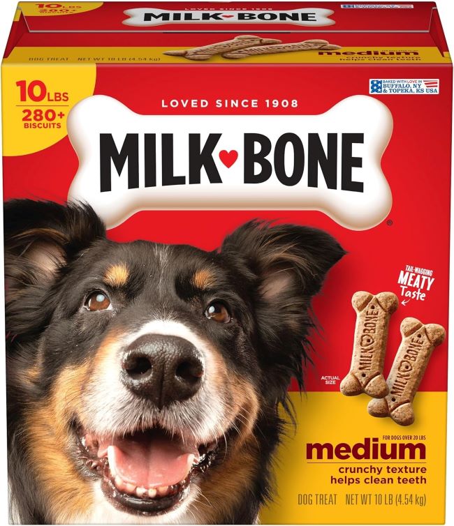 Milk-Bone Original Dog Treats for medium dogs in a 10-pound box