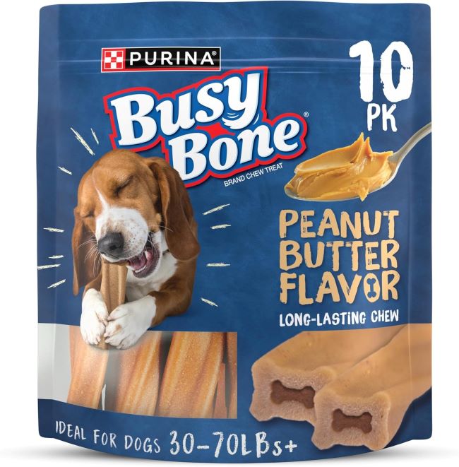 Purina Busy Bone Peanut Butter Chew 10-pack for adult dogs