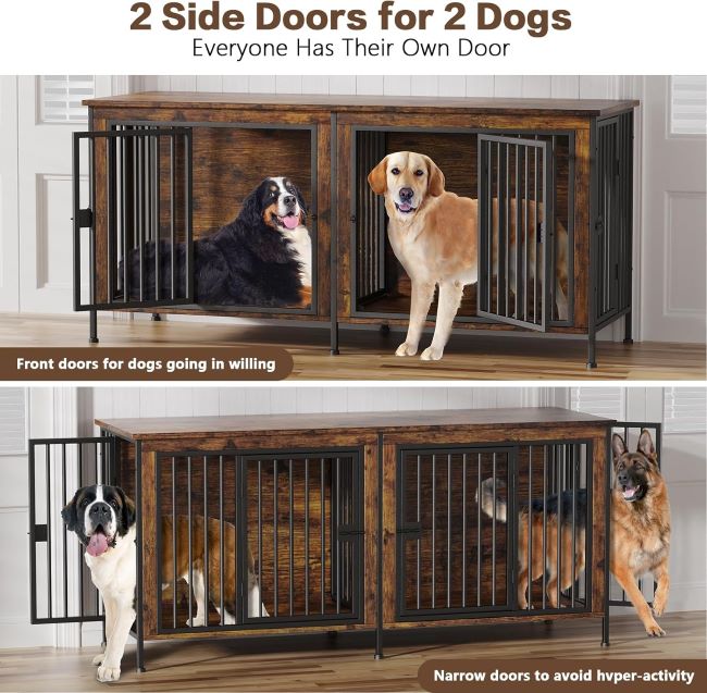 Large EasyCom dog crate and TV stand, durable furniture for small, medium, and large dogs