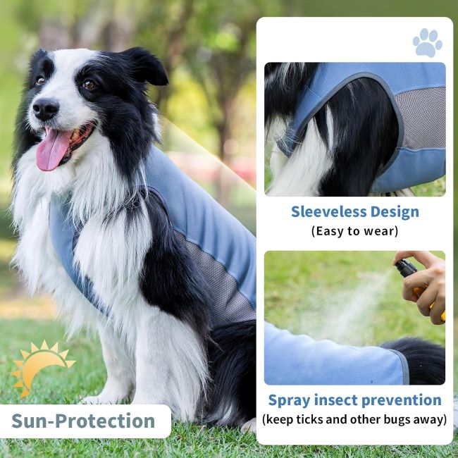 ExploreU Dog Cooling Shirt – Breathable Quick-Dry Dog Vest with UV Protection