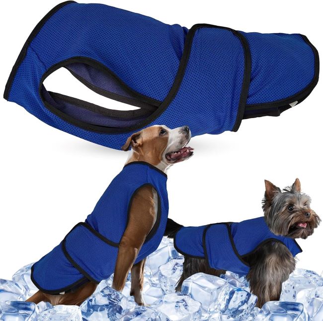 Lautus Pets Dog Cooling Vest – Lightweight Summer Cooling Coat with Zip Neck and Velcro