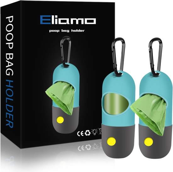 Eliamo Dog Poop Bag Dispenser with LED Flashlight