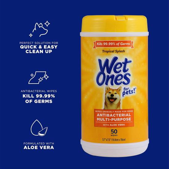 Wet Ones for Pets Antibacterial Dog Wipes