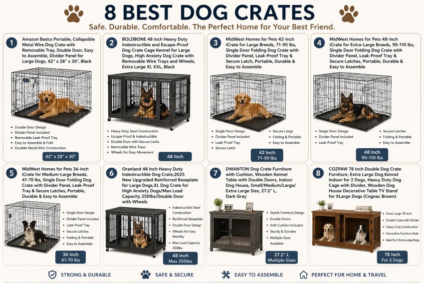 Heavy duty dog crate in California with strong steel frame, secure locks, and safe space for high anxiety dogs.