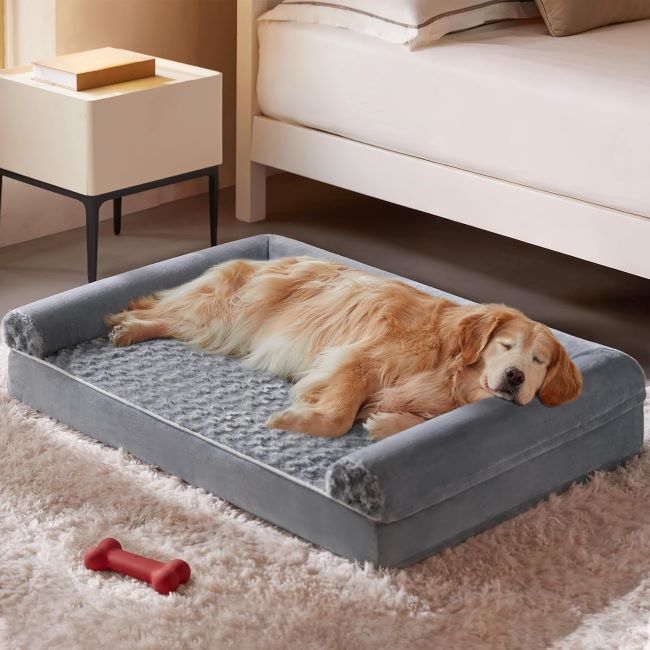 BFPETHOME Orthopedic Dog Bed Large waterproof orthopedic dog bed with sofa-style design, removable washable cover, and supportive cushioning.
