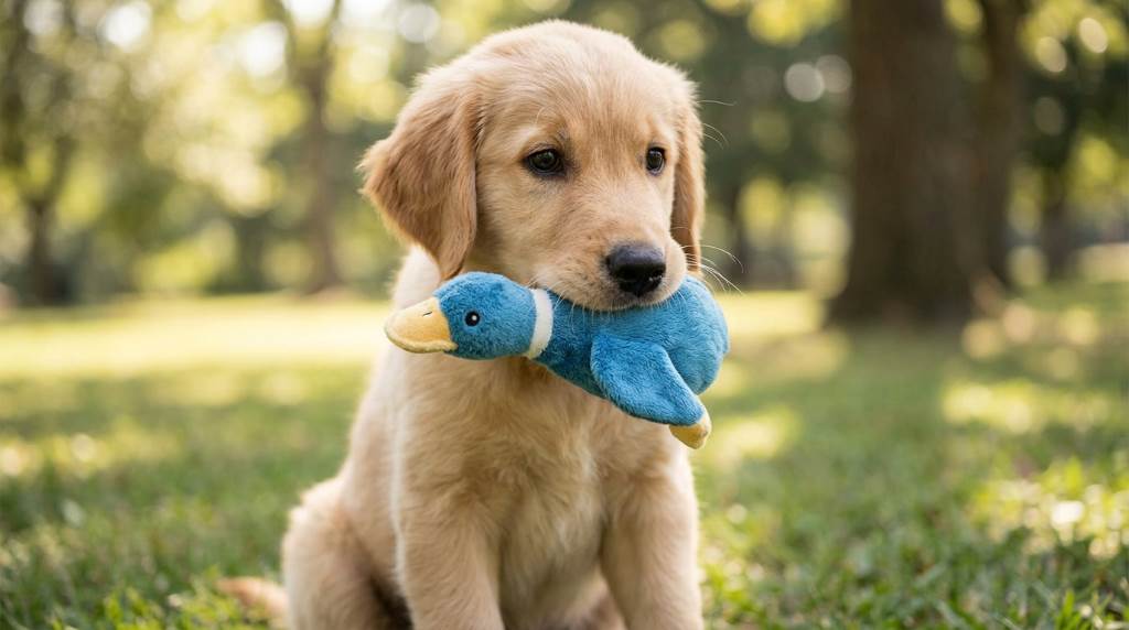 Dog owner choosing the best dog toys for a playful pet