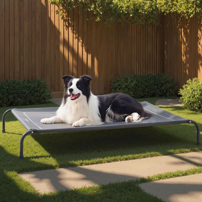 Bedsure elevated cooling dog bed with breathable Teslin mesh for large dogs up to 85 pounds