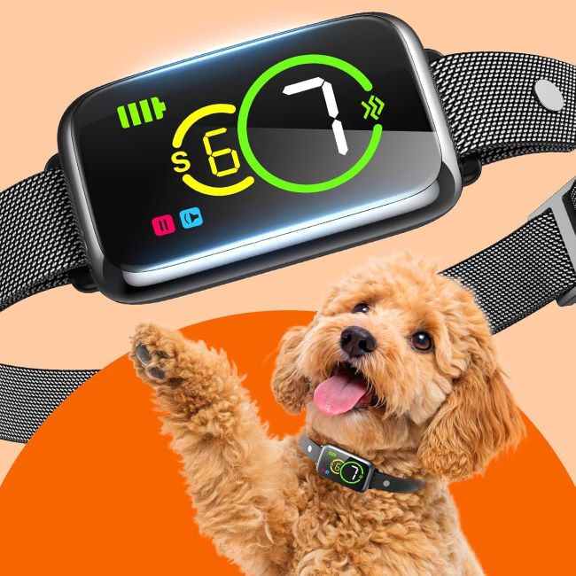 NQQHNN smart dog bark collar with beep and vibration modes and seven adjustable sensitivity levels