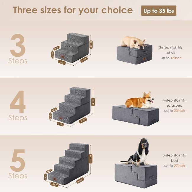 EHEYCIGA pet stairs helping dogs safely reach beds and sofas
