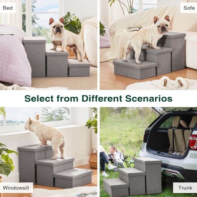 Love's Cabin pet stairs helping pets safely reach beds and sofas indoors