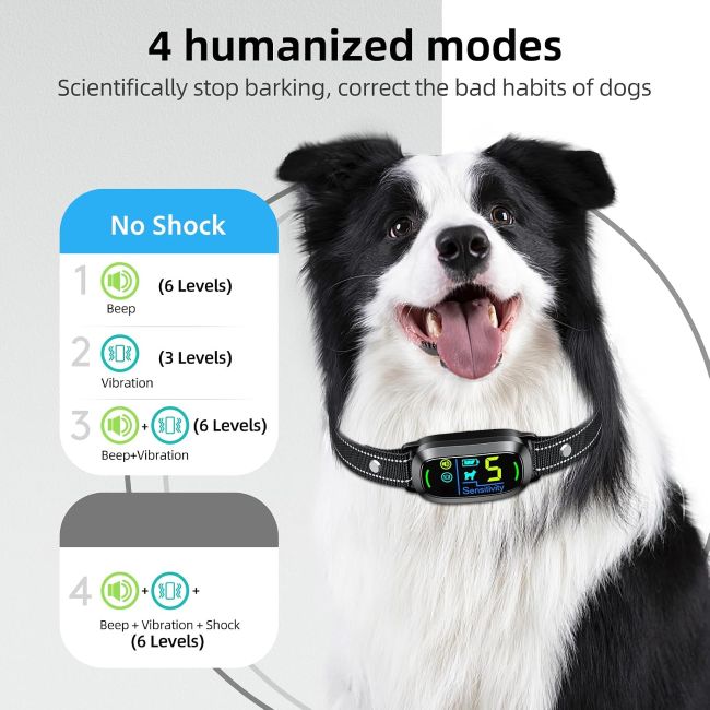 FAFAFROG rechargeable bark collar with adjustable settings